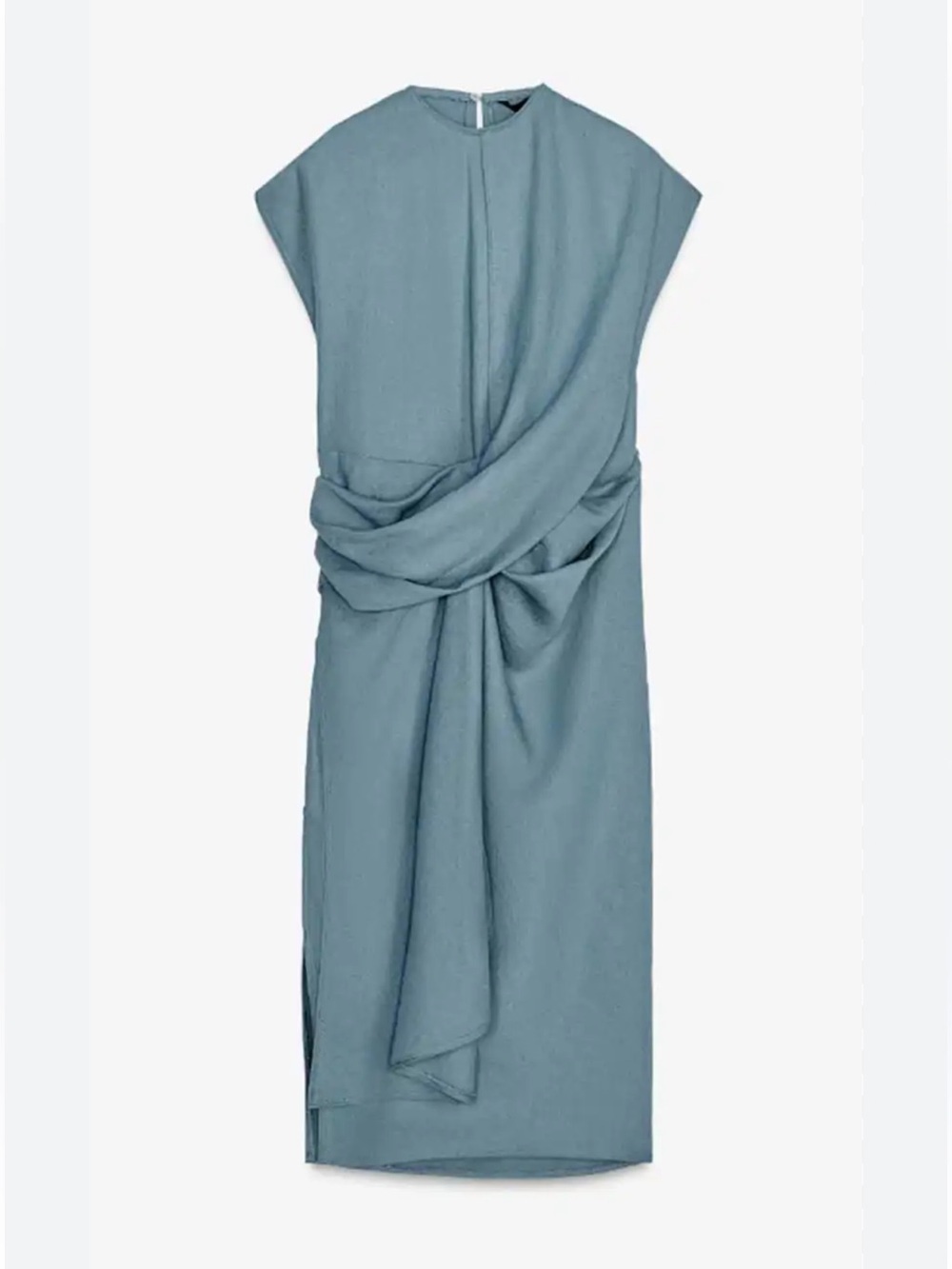 Zara Slate Blue Draped Maxi Dress